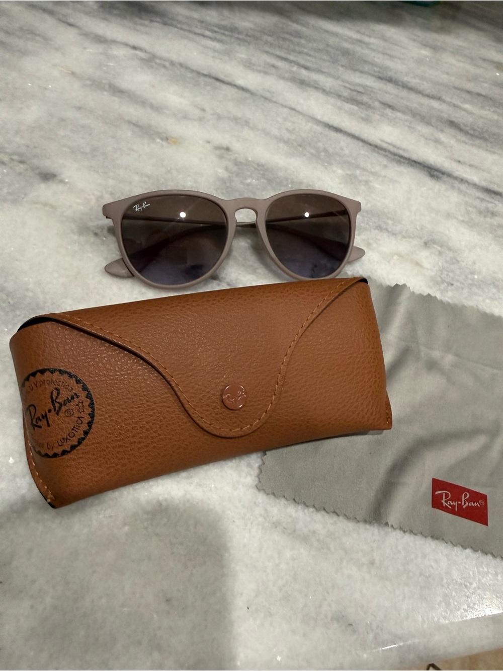 Ray Ban Erika Classic Matte Dark Sand Womens Sunglasses - Picture 4 of 7